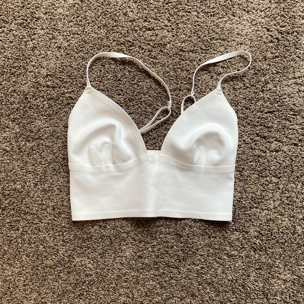 White Free People Sage Longline Bralette